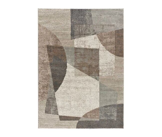 Alfombra geométrica marrón / beige CASTRO, 67x120 cm - ATTICGO