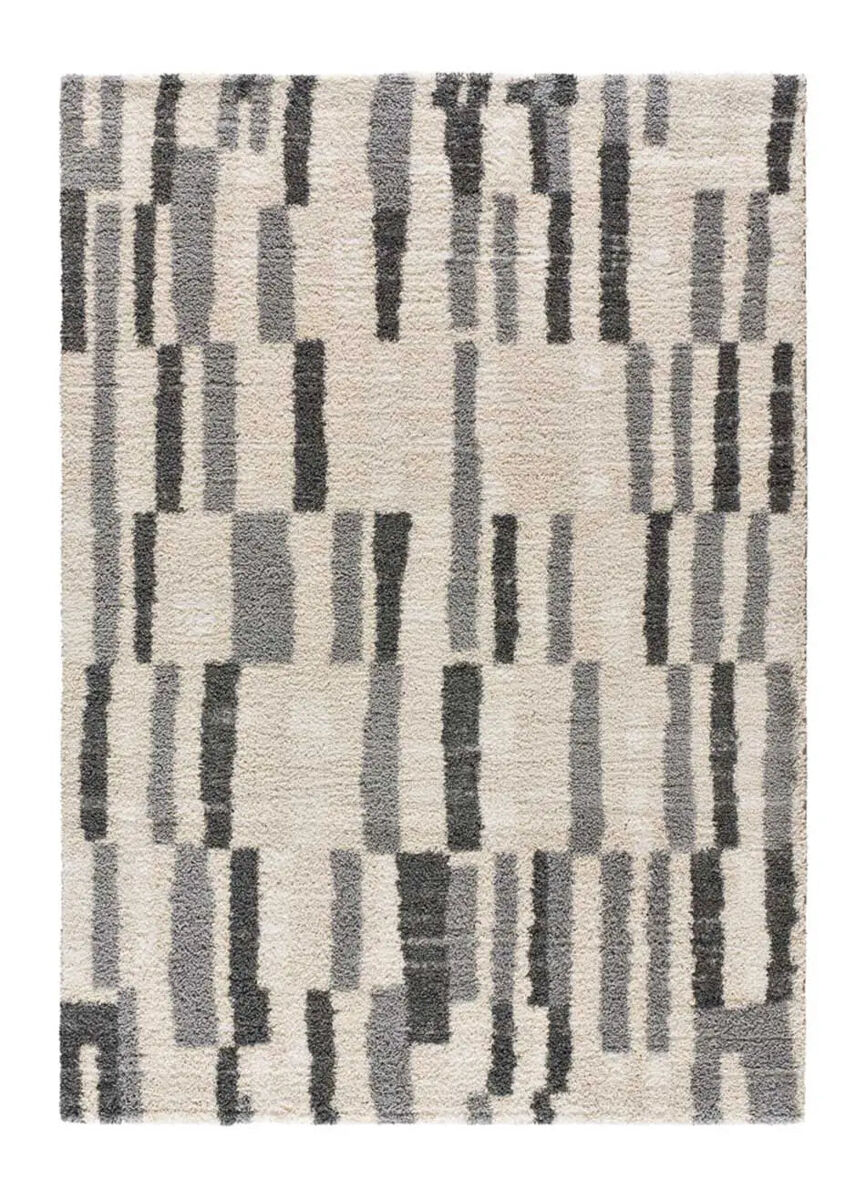 Alfombra shaggy abstracta gris / beige enya, 133x190 cm - atticgo