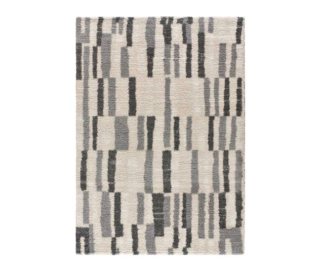 Alfombra shaggy abstracta gris / beige enya, 133x190 cm - atticgo