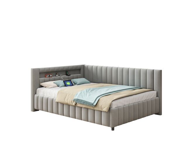 Cama de matrimonio de terciopelo 147x209
