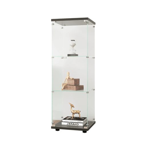 Vitrine de três níveis, alto brilho, com prateleiras, estante para livros, preta Vitrine de três níveis, alto brilho, com prateleiras, estante para livros, preta