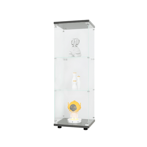 Vitrine de três níveis, alto brilho, com prateleiras, estante para livros, preta Vitrine de três níveis, alto brilho, com prateleiras, estante para livros, preta