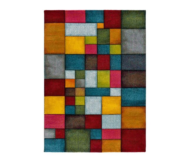Alfombra geométrica multicolor HARLEQUIN, 120x170 cm - ATTICGO