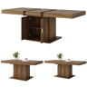 Mesa de jantar extensível retangular 140-180máx cm de mdf,madeira escura