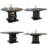 Mesa de jantar extensível redonda 118-158máx cm de mdf,preto