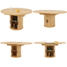 Mesa de jantar extensível redonda 118-158máx cm de mdf,madeira clara