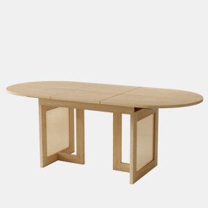 Mesa de jantar extensível oval 120-160máx cm de mdf,carvalho