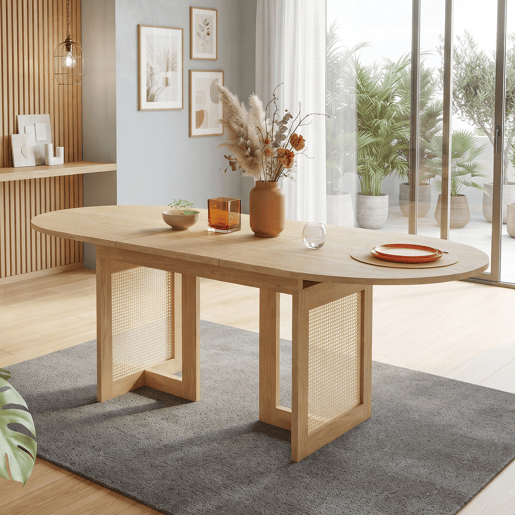 Mesa de jantar extensível oval 120-160máx cm de mdf,carvalho Mesa de jantar extensível oval 120-160máx cm de mdf,carvalho