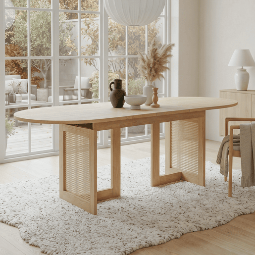 Mesa de jantar extensível oval 120-160máx cm de mdf,carvalho Mesa de jantar extensível oval 120-160máx cm de mdf,carvalho