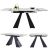 Mesa de jantar extensível retangular 99-159máx cm de mdf,cinza+preto