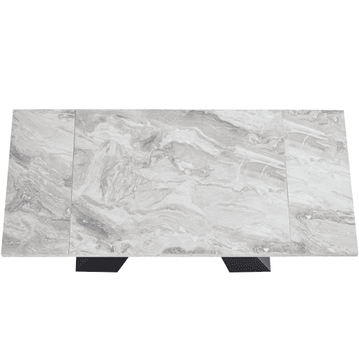 Mesa de jantar extensível retangular 99-159máx cm de mdf,cinza+preto Mesa de jantar extensível retangular 99-159máx cm de mdf,cinza+preto