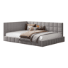 Cama de casal de veludo 140x200 cm,cinza