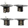Mesa de jantar extensível redonda 118-158máx cm de mdf,preto