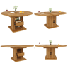 Mesa de jantar extensível redonda 118-158máx cm de mdf,natural