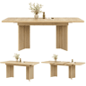 Mesa de jantar extensível retangular 120-160máx cm de mdf,madeira clara