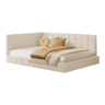 Cama de casal de veludo 140x200 cm,bege