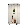 Vitrine de acrílico, vitrine de vidro, vitrine pequena com porta para figuras de ação, brinquedos, minifiguras, figuras colecionáveis, automontável com 2 camadas