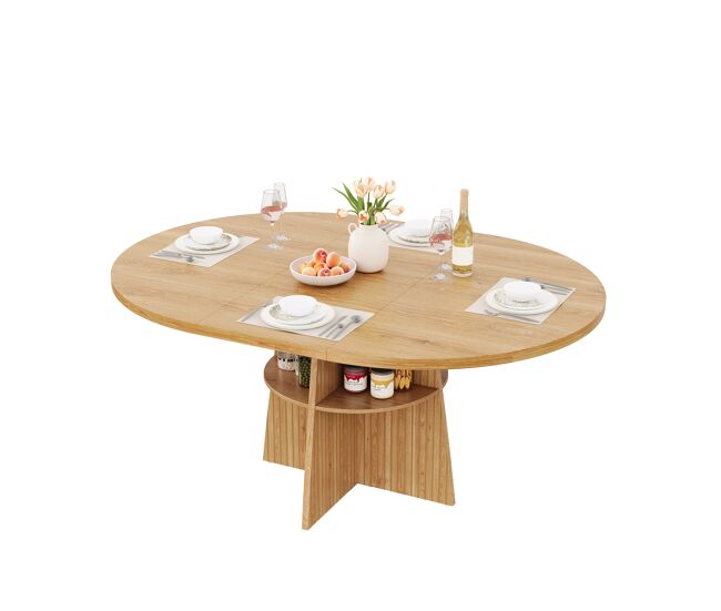 Mesa de comedor extensible redonda 110x110