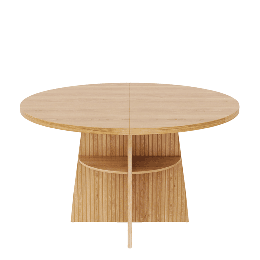 Mesa de jantar extensível redonda 100-150máx cm de mdf,madeira clara Mesa de jantar extensível redonda 100-150máx cm de mdf,madeira clara