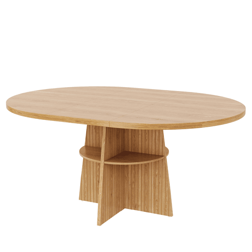 Mesa de jantar extensível redonda 100-150máx cm de mdf,madeira clara Mesa de jantar extensível redonda 100-150máx cm de mdf,madeira clara