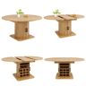 Mesa de jantar extensível redonda 118-158máx cm de mdf,madeira clara
