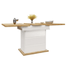Mesa de jantar extensível retangular 110-140máx cm de mdf,branco+natural