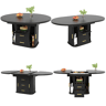 Mesa de jantar extensível redonda 118-158máx cm de mdf,preto