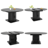 Mesa de jantar extensível redonda 118-158máx cm de mdf,preto