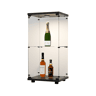 Vitrine de acrílico, vitrine de vidro, vitrine pequena com porta para figuras de ação, brinquedos, minifiguras, figuras colecionáveis, automontável com 2 camadas