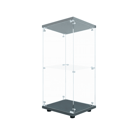 Vitrine de acrílico, vitrine de vidro, vitrine pequena com porta para figuras de ação, brinquedos, minifiguras, figuras colecionáveis, automontável com 2 camadas Vitrine de acrílico, vitrine de vidro, vitrine pequena com porta para figuras de ação, brinquedos, minifiguras, figuras colecionáveis, automontável com 2 camadas