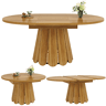Mesa de jantar extensível redonda 118-158máx cm de mdf,madeira escura