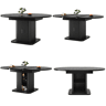 Mesa de jantar extensível oval 110-149,8máx cm de mdf,preto
