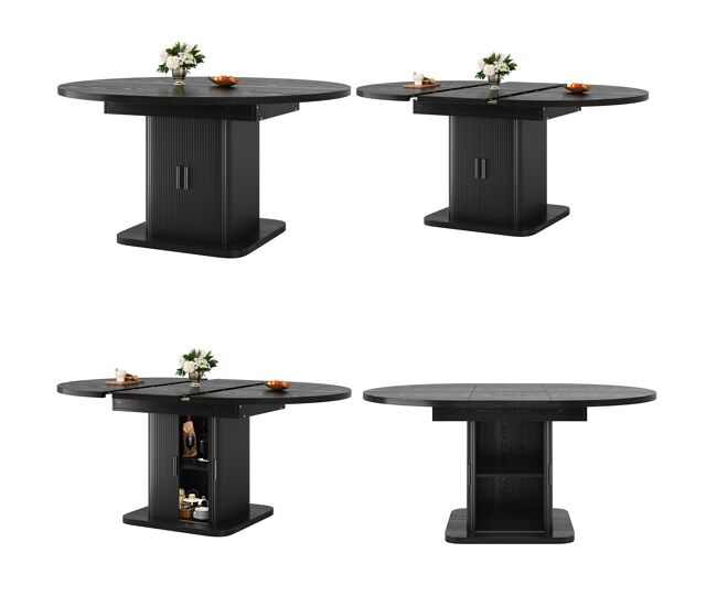 Mesa de comedor extensible ovalada 110x110