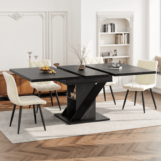 Mesa de jantar extensível retangular 110-140máx cm de mdf,preto Mesa de jantar extensível retangular 110-140máx cm de mdf,preto