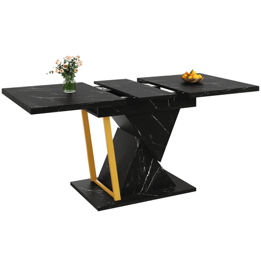 Mesa de jantar extensível retangular 110-140máx cm de mdf,preto Mesa de jantar extensível retangular 110-140máx cm de mdf,preto