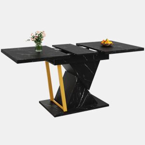 Mesa de jantar extensível retangular 110-140máx cm de mdf,preto