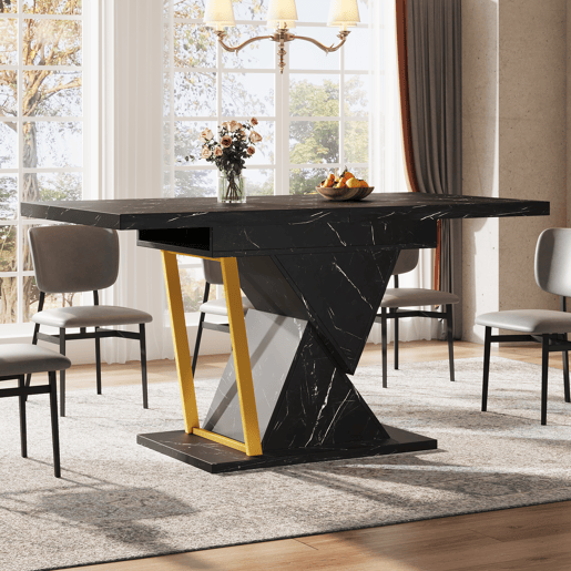 Mesa de jantar extensível retangular 110-140máx cm de mdf,preto Mesa de jantar extensível retangular 110-140máx cm de mdf,preto