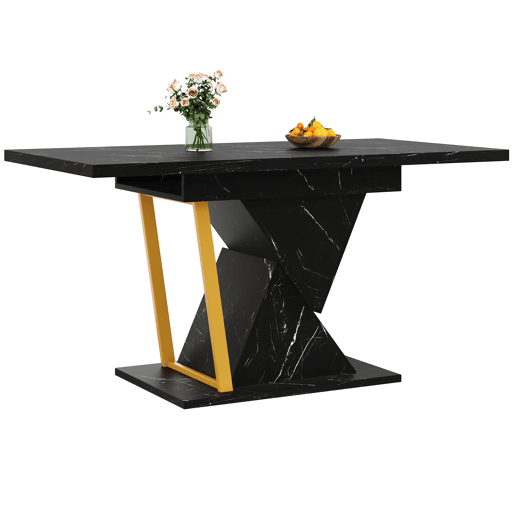 Mesa de jantar extensível retangular 110-140máx cm de mdf,preto Mesa de jantar extensível retangular 110-140máx cm de mdf,preto