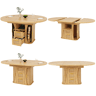 Mesa de jantar extensível redonda 118-158máx cm de mdf,madeira clara