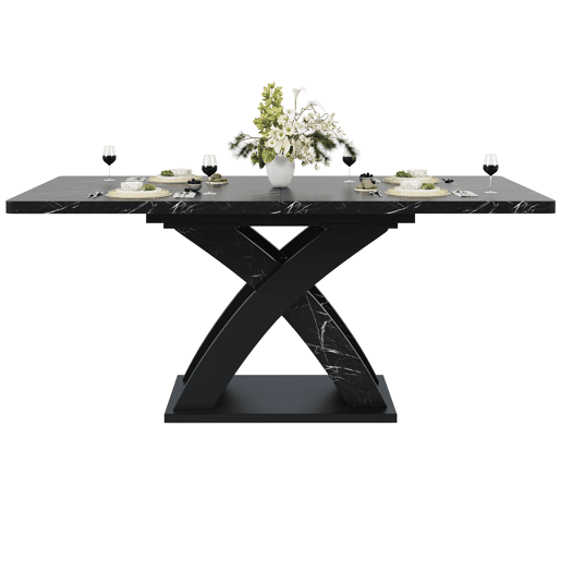 Mesa de jantar extensível retangular 120-160máx cm de mdf,preto Mesa de jantar extensível retangular 120-160máx cm de mdf,preto