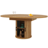 Mesa de jantar extensível redonda 118-158máx cm de mdf,madeira escura