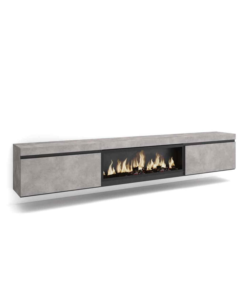 Mueble TV Jubrique-01 suspendido con chimenea eléctrica 267