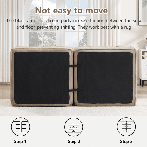 Sofá Modular em U 4 Lugares Poliéster Espuma 32D Bege Sofá Modular em U 4 Lugares Poliéster Espuma 32D Bege
