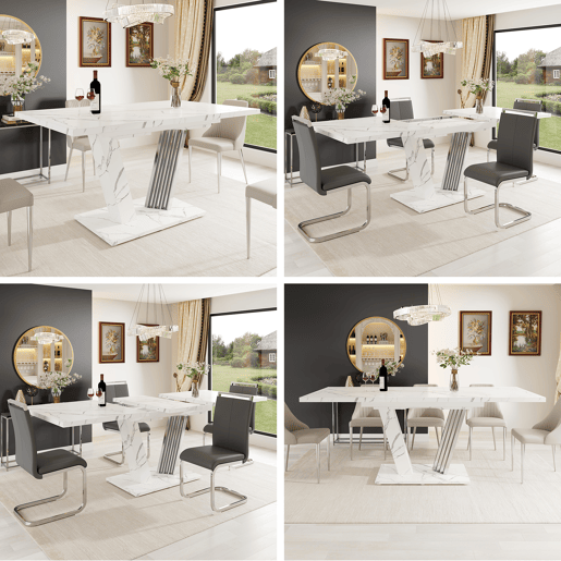 Mesa de jantar extensível retangular 120-160máx cm de mdf,branco Mesa de jantar extensível retangular 120-160máx cm de mdf,branco