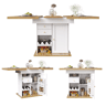 Mesa de jantar extensível retangular 110-140máx cm de mdf,branco+natural