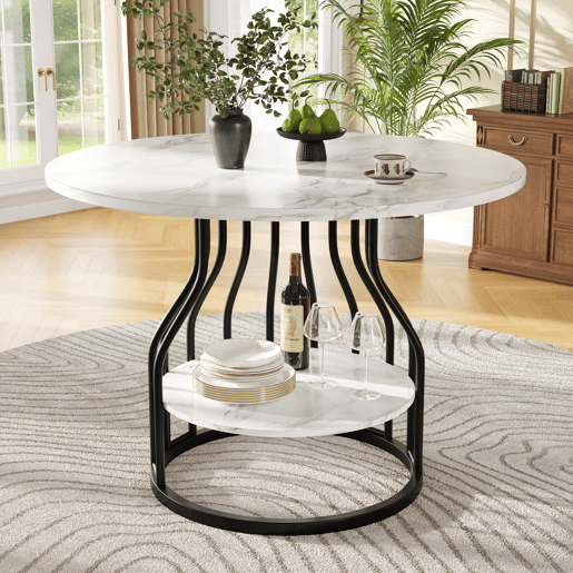 Mesa de jantar fixa redonda 80 cm de mdf,branco+preto Mesa de jantar fixa redonda 80 cm de mdf,branco+preto