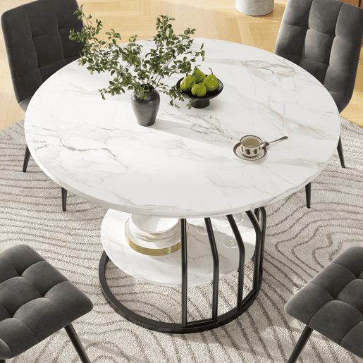 Mesa de jantar fixa redonda 80 cm de mdf,branco+preto Mesa de jantar fixa redonda 80 cm de mdf,branco+preto