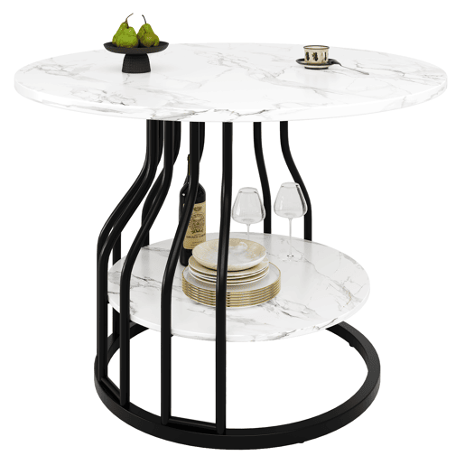 Mesa de jantar fixa redonda 80 cm de mdf,branco+preto Mesa de jantar fixa redonda 80 cm de mdf,branco+preto