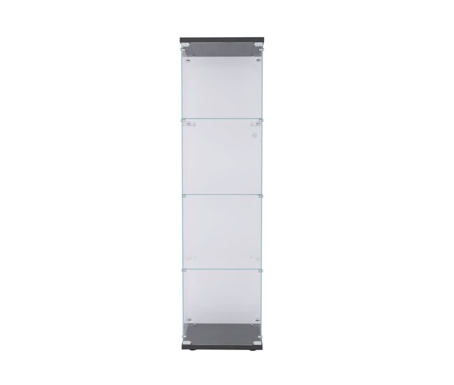 Vitrina de cristal negro, 164 x 42,5 x 36,5 cm. cuatro estantes de cristal templado de seguridad, ideales para exhibir objetos de colección, libros y