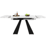 Mesa de jantar extensível retangular 99-159máx cm de mdf,branco+preto